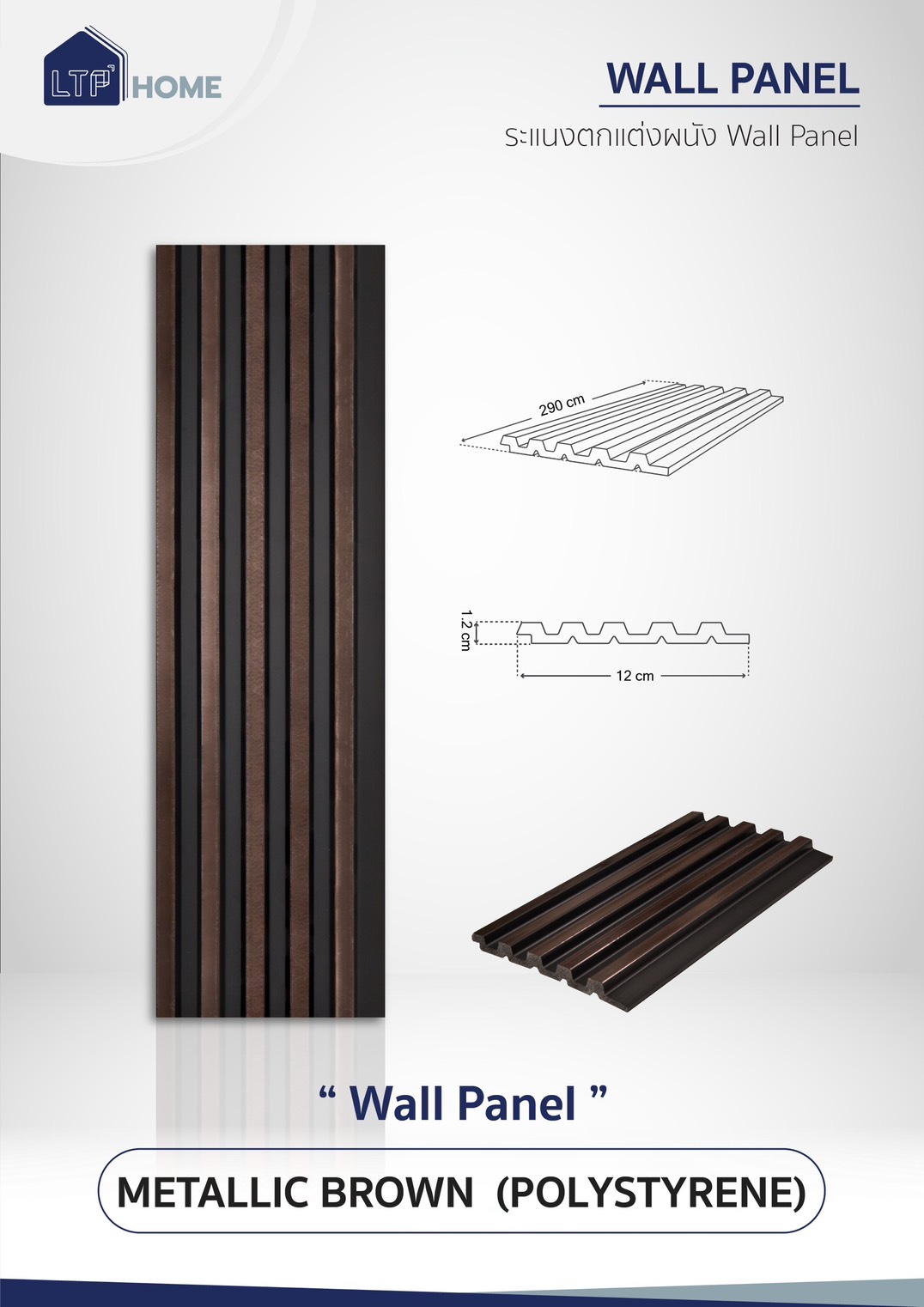 PS WALL PANEL METALLIC BROWN (POLYSTYRENE)